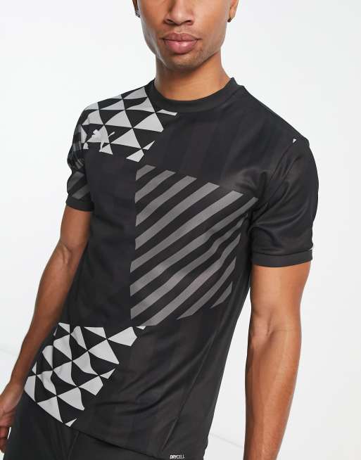 Puma Voetbal Park T shirt met print in donkergrijs ASOS