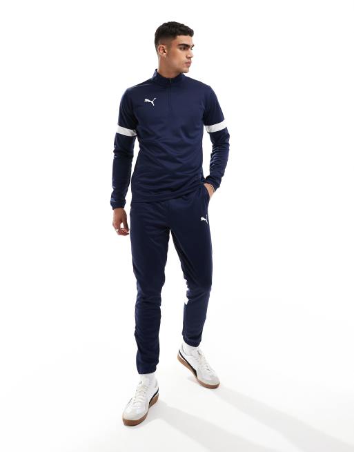 PUMA - Voetbal - Rise - Sweatshirt met 1/4 rits in marineblauw, 4 van 4