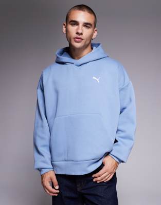 Puma Wardrobe ess boxy hoodie in cool blue