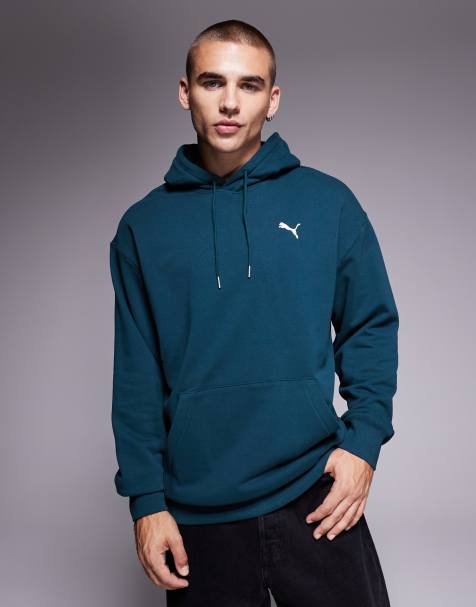 Puma Wardrobe ess relaxed hoodie in green terrain - view 1