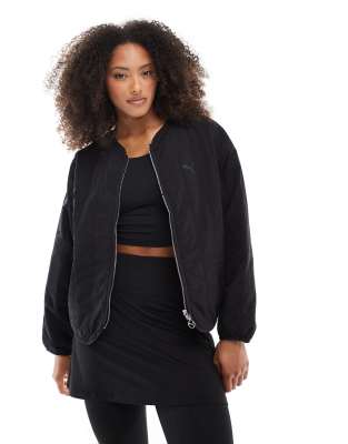 Puma Wardrobe ess relaxed reversible liner jacket in puma black