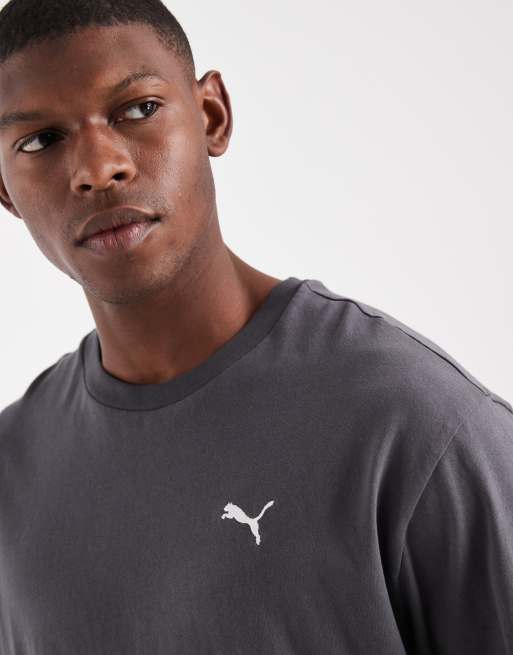 Puma Wardrobe Essentials boxy t-shirt in dark grey | ASOS