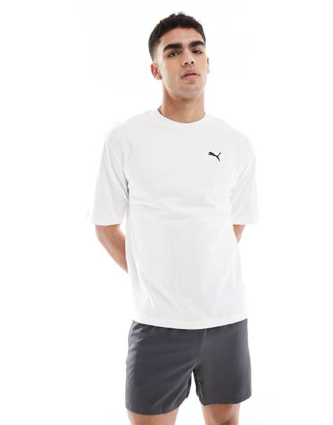 Puma wardrobe essentials boxy t-shirt in white - view 1