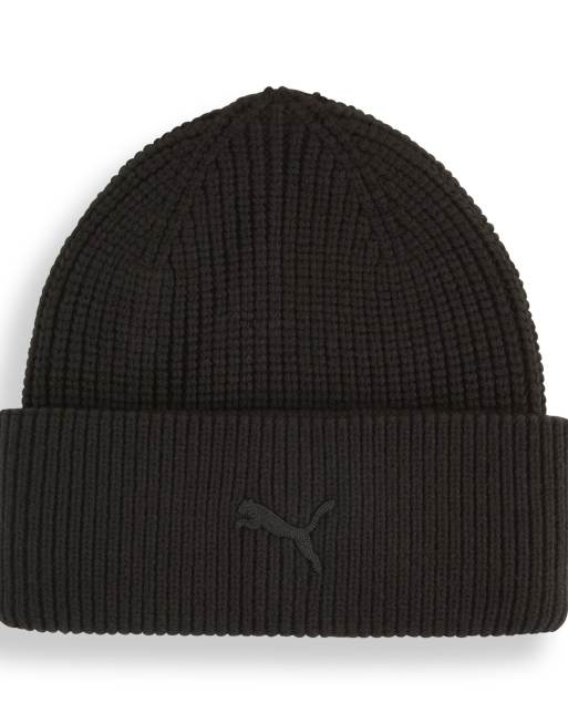 Puma Wardrobe essentials chunky mid crown beanie in puma black