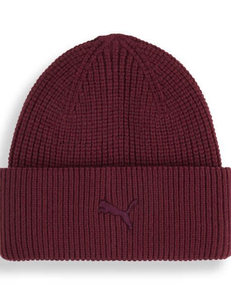 Puma Wardrobe essentials chunky mid crown beanie in ruby shimmer - view 1