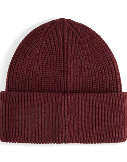 Puma Wardrobe essentials chunky mid crown beanie in ruby shimmer, 2 of 2