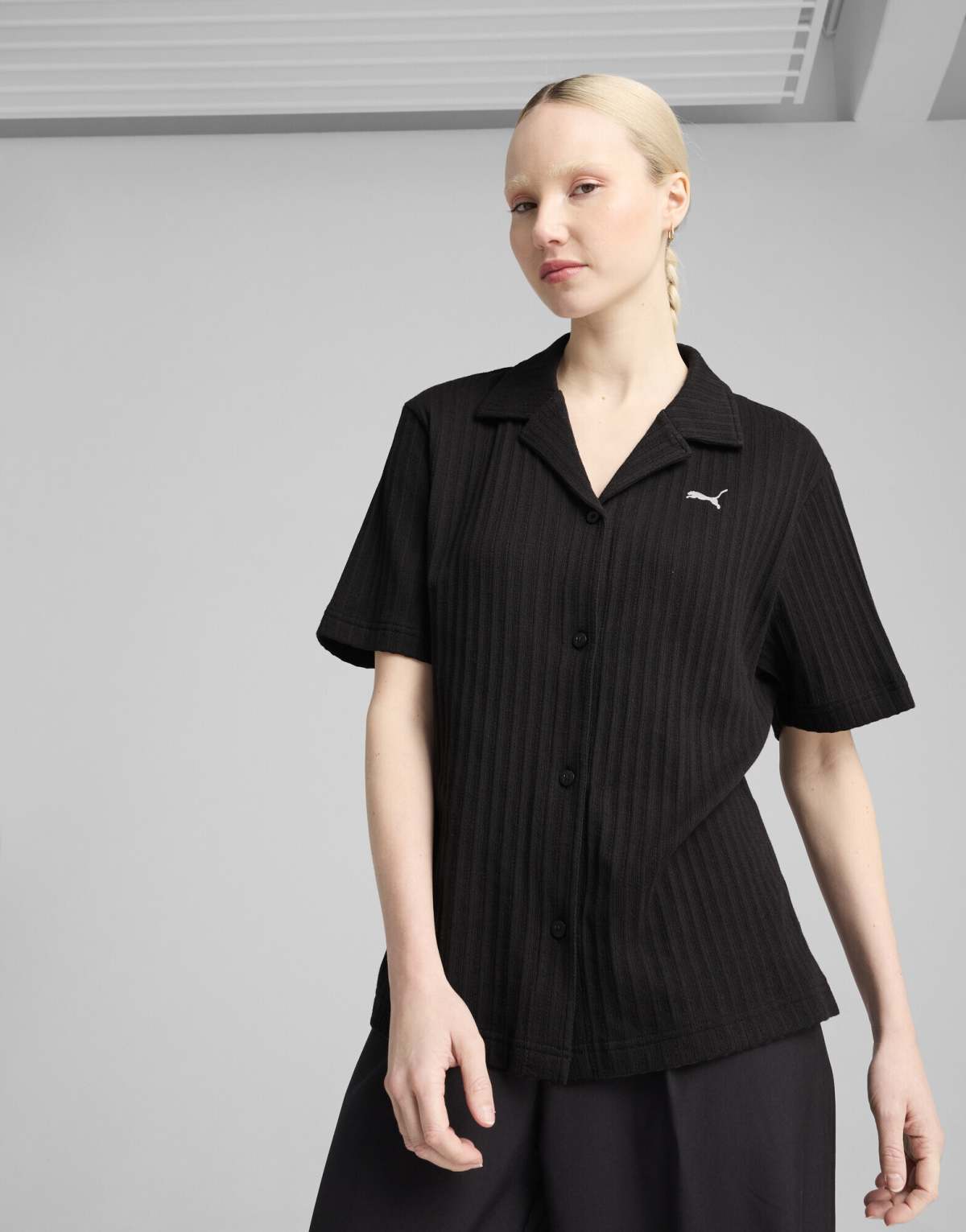 Puma Wardrobe essentials shirt pointelle in puma black