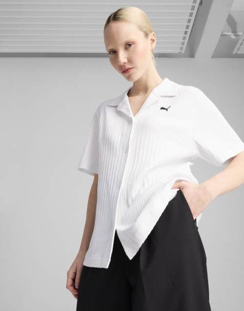 Puma Wardrobe essentials shirt pointelle in puma white - view 1