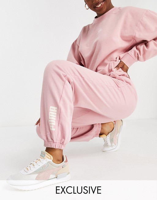 Puma washed jogger in powder pink- exclusive to ASOS