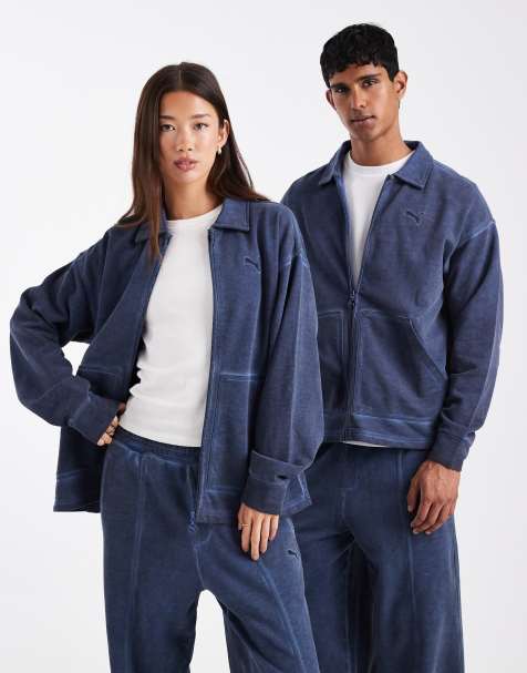 Puma Washed out oversized overshirt in dark indigo - view 1