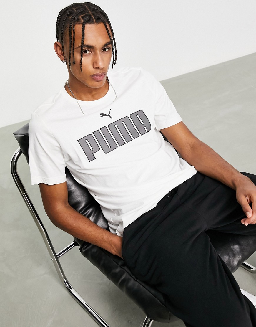 Puma – Weißes Grafik-T-Shirt