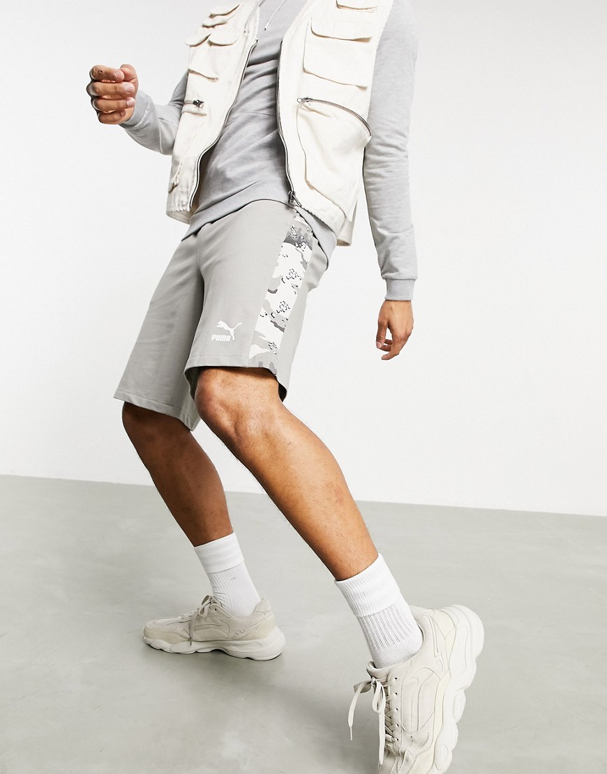Puma wild pack sweat shorts in off-white