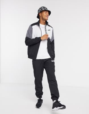 Puma mens woven tracksuit - clearance black