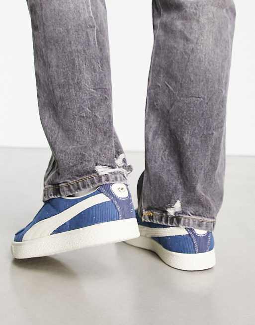 Puma x Butter Good basket VTG trainers in blue suede ASOS