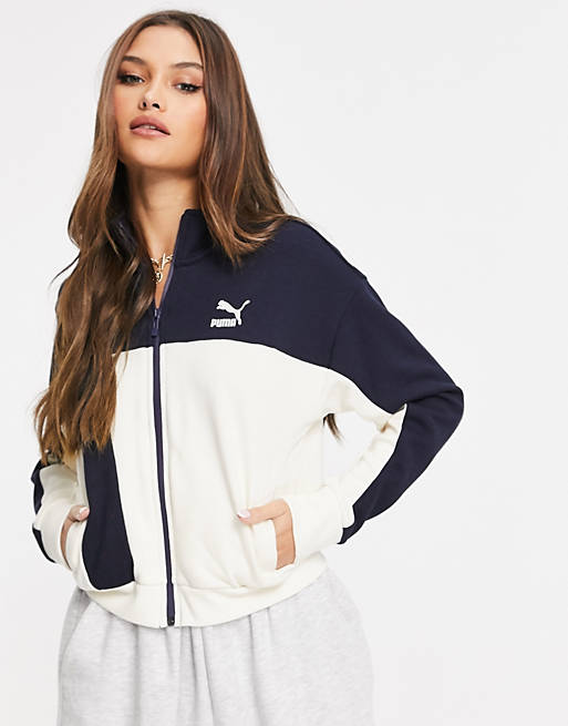 Puma x Central Saint Martins cropped track jacket in navy