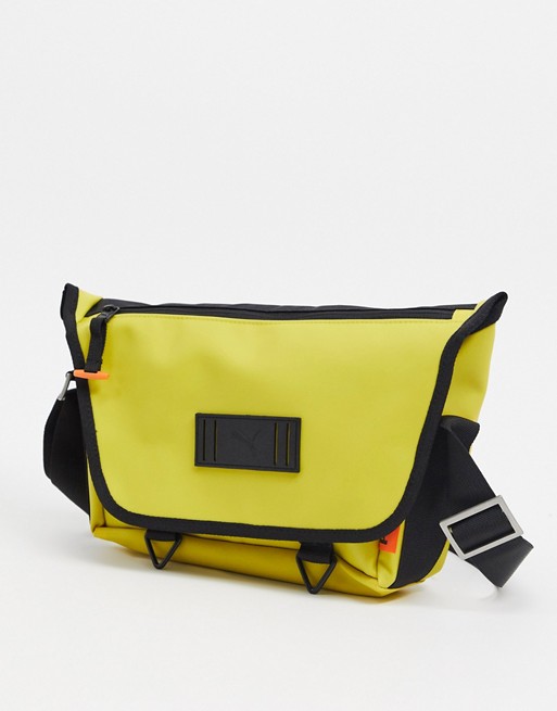 Puma x Central Saint Martins logo messenger bag in yellow