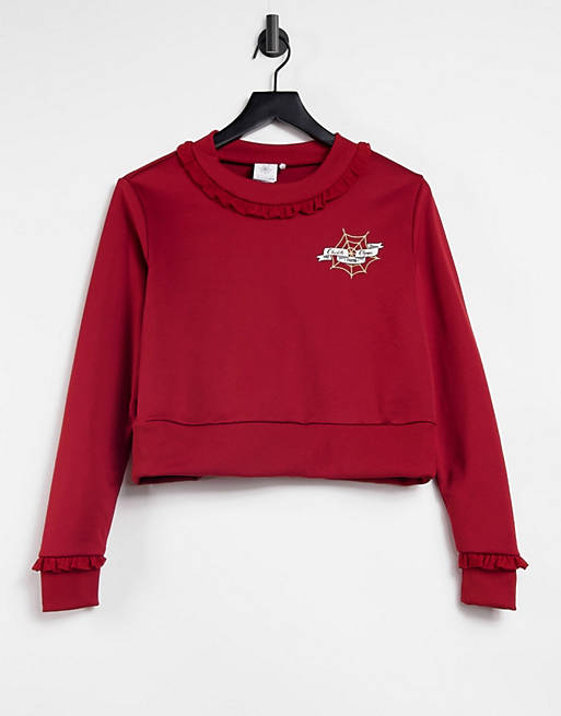 Puma x Charlotte Olympia - Cropped sweatshirt med logo i rød