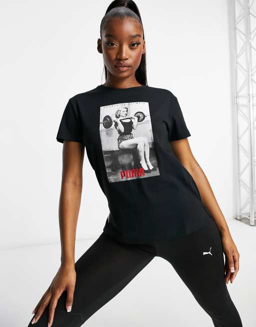 Puma x Charlotte Olympia graphic t shirt in black