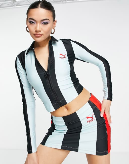 PUMA x DUA LIPA long sleeve striped fitted tee