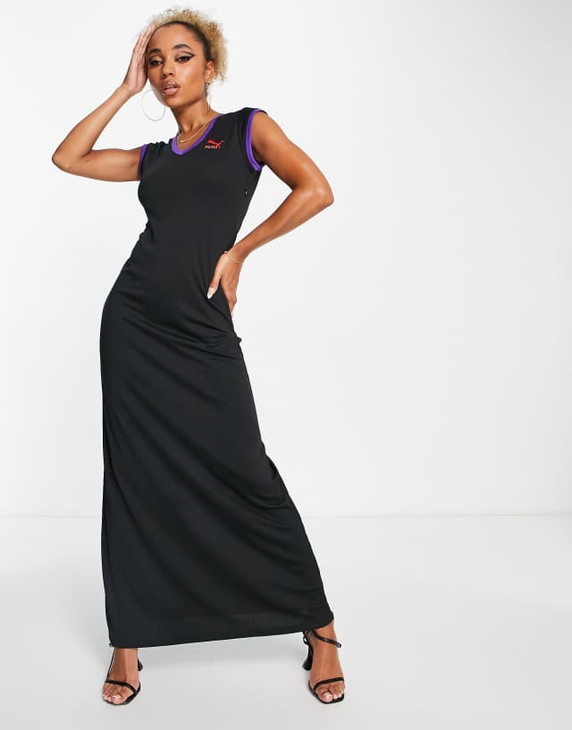 Puma x DUA LIPA maxi dress in black