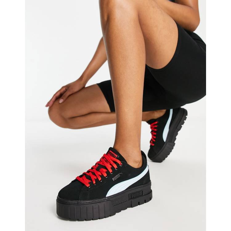 Merg impliciet Moet PUMA X Dua Lipa mayze platform SD sneakers in black | ASOS