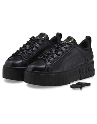 Puma Sneakers Mayze Santa Cruz Leather Black Violet In Black