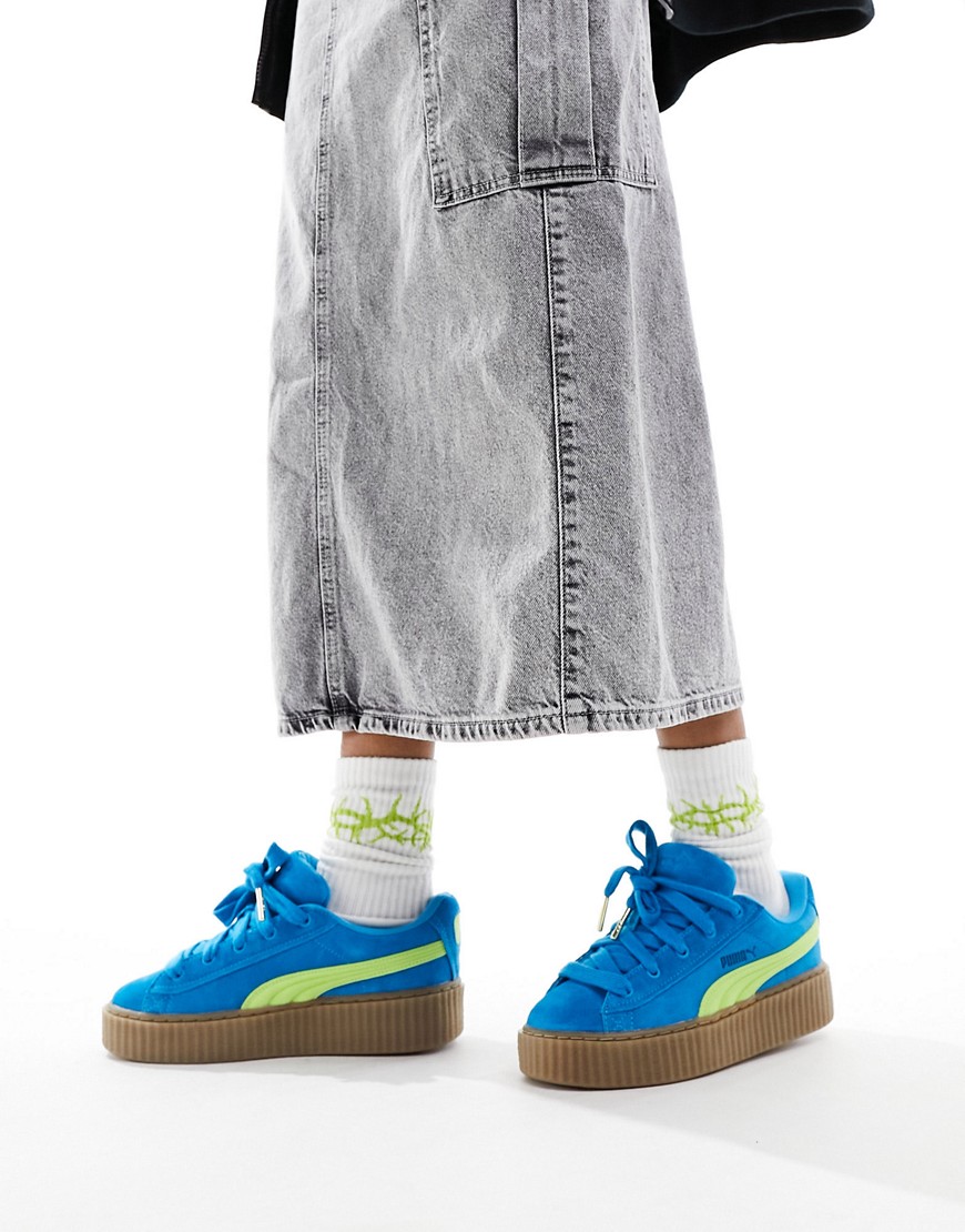 puma x fenty - creeper phatty - blå sneakers med gummisula-marinblå