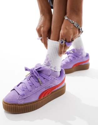 Puma X Fenty Creeper Sneakers In Purple With Gum Sole In Purple