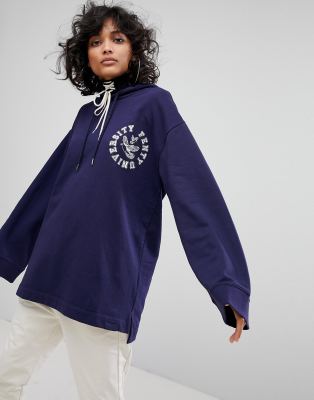 Puma Fenty by Rihanna Oversized Side Lace-Up Hoodie Sweatshirt