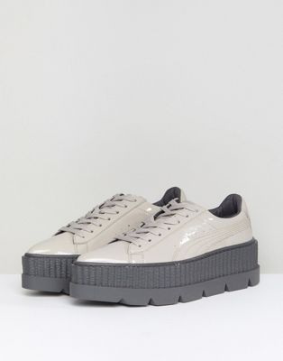 Puma X Fenty Patent Creepers In Gray | ASOS