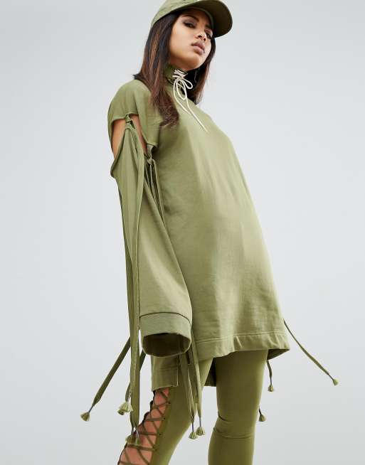 PUMA Fenty By Rihanna Oversized Hoodie Sweatshirt in Green