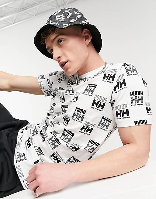 Men Puma x Helly Hansen logo print t-shirt in white 