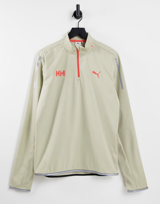 Puma x Helly Hansen Running 1 2 zip long sleeve top in sand