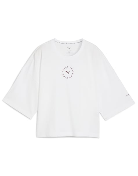 Puma x Hyrox cropped lifestyle t-shirt in white