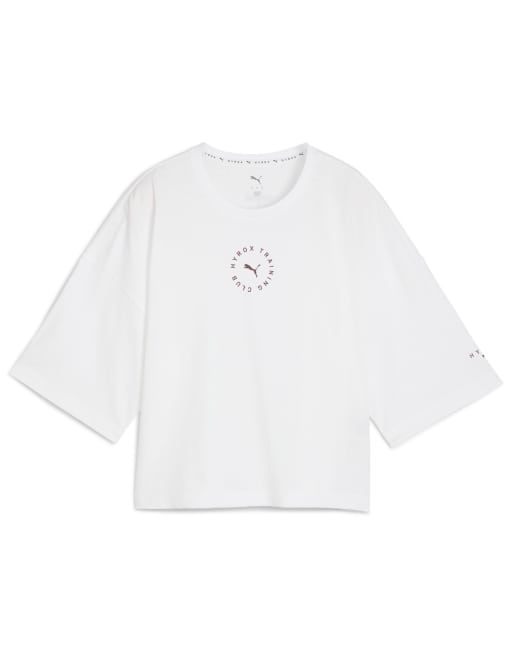Puma x Hyrox cropped lifestyle t-shirt in puma white