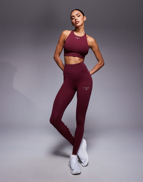 Puma x Hyrox shapeluxe 7/8 length leggings in burgundy - view 1