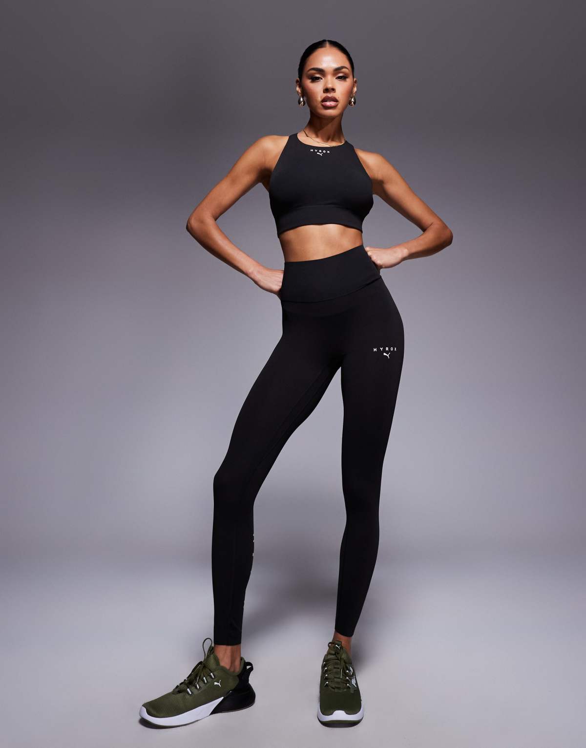 Puma x Hyrox shapeluxe 7/8 length tights in puma black