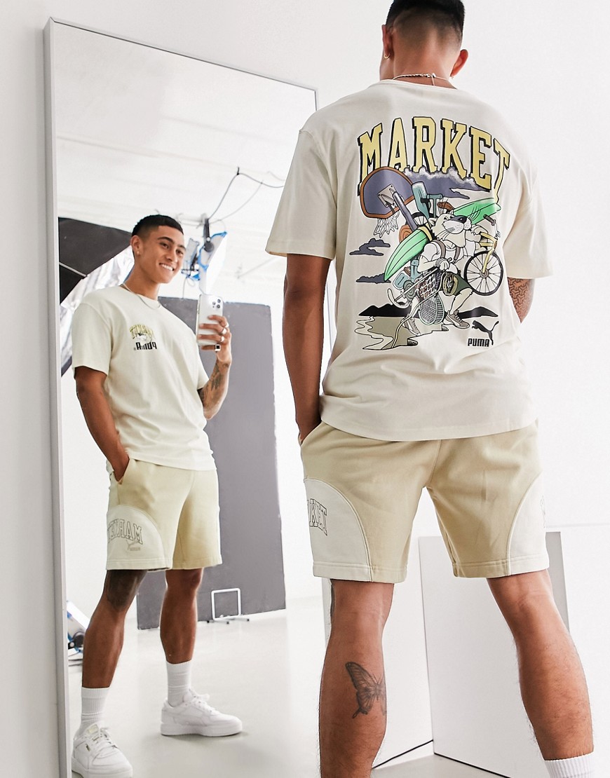 Puma x MARKET relaxed graphic t-shirt in off-white