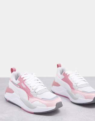 Puma X-Ray 2 Square trainers in white and pink