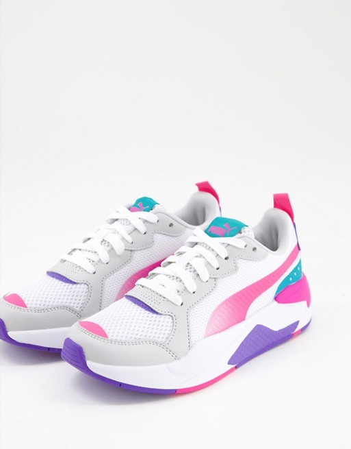Puma X-Ray Fantastic Plastic trainers in white pink and grey