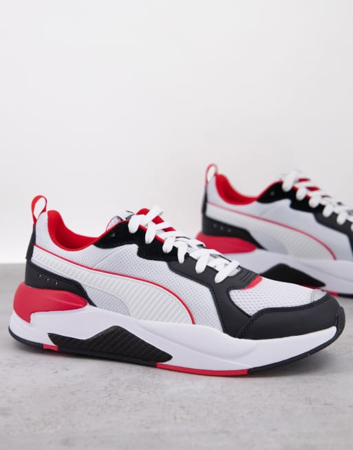 Puma X Ray trainers in white black and red ASOS