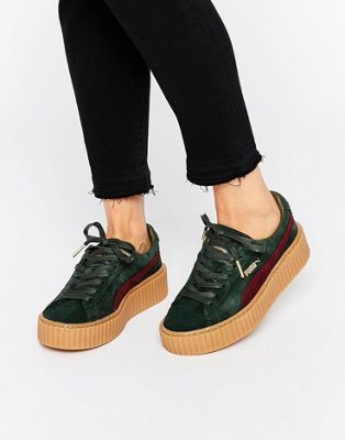 puma creepers green and red