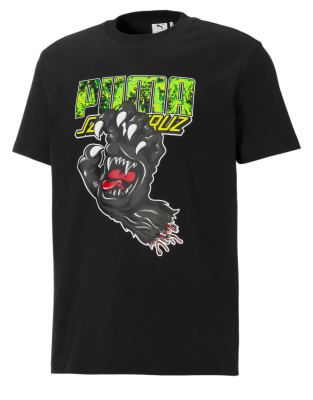 Puma x Santa Cruz graphic t-shirt in black and lime green