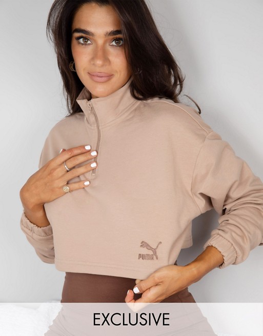 Puma x Stef Fit cropped half zip sweatshirt in chanterelle - Exclusive to ASOS