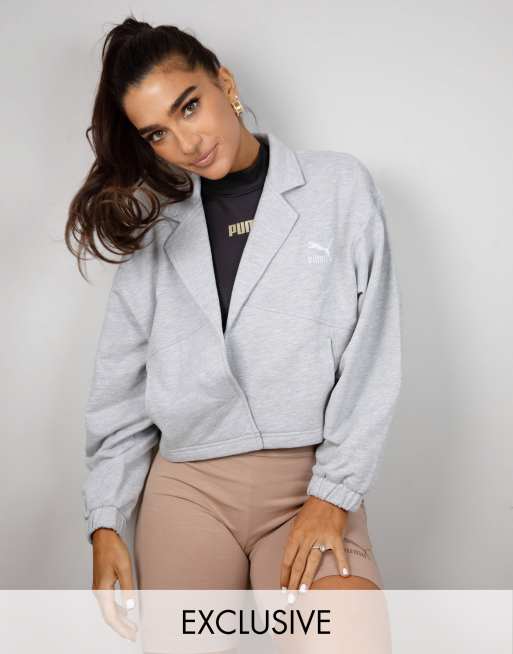 Puma x Stef Fit cropped jacket in grey marl - Exclusive to ASOS