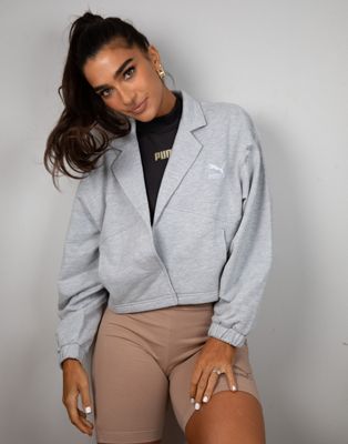Puma x Stef Fit cropped jacket in grey marl - Exclusive to ASOS