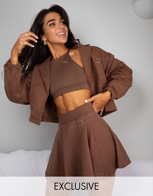 Puma x Stef Fit cropped jacket in pinecone - Exclusive to ASOS