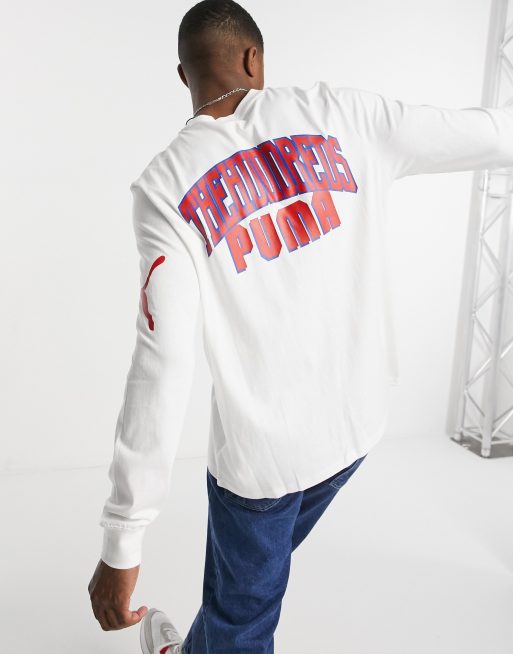 Puma x The Hundreds logo long sleeve t-shirt in white | ASOS