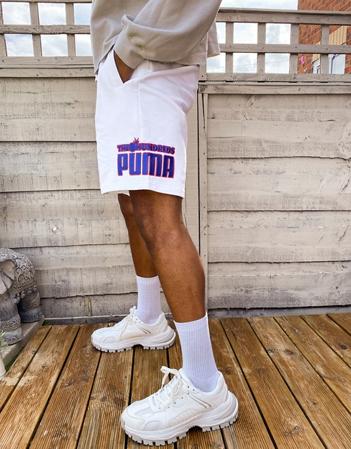 Puma x The Hundreds shorts white