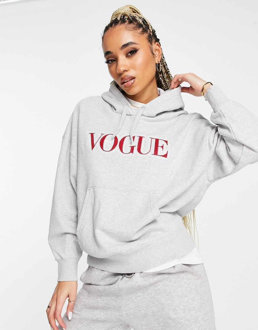 Puma x Vogue oversized hoodie with print in gray
